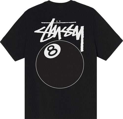 STUSSY 8 BALL PIGMENT DYED TEE BLACK