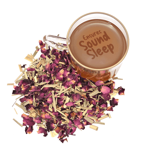Lemongrass Rose Tea without Stevia 50g-Organic & Naturally Shade Dried Blend - Sugar free & Caffeine free without Preservatives or Artificial Flavours