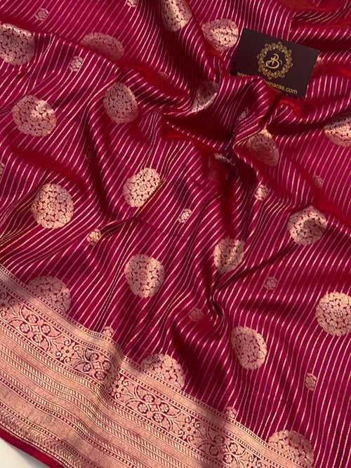 Magenta Pink Banarasi Handloom Katan Silk Saree