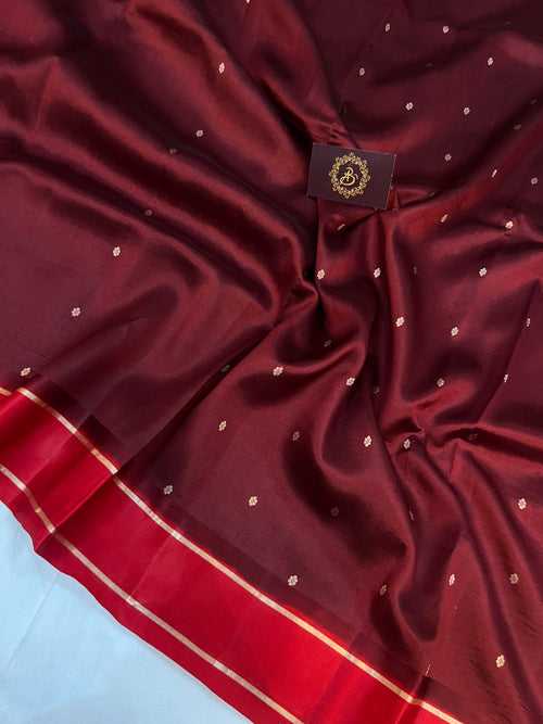 Maroon Pure Banarasi Handloom Silk Saree