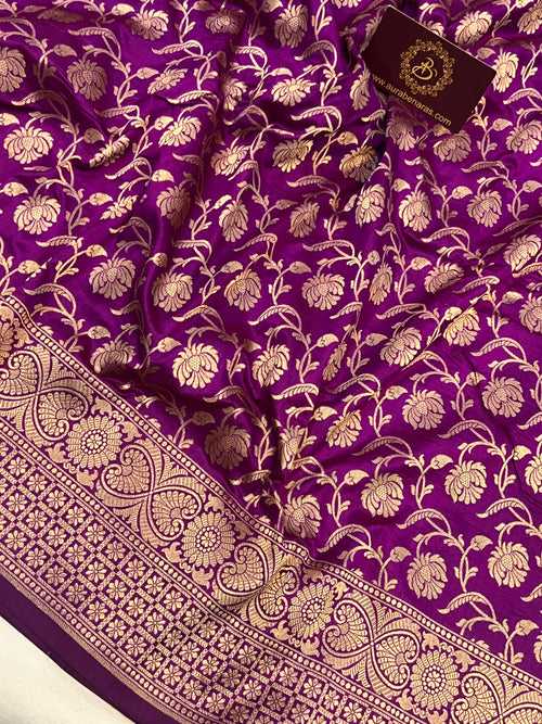 Purple Pure Banarasi Handloom Katan Silk Saree