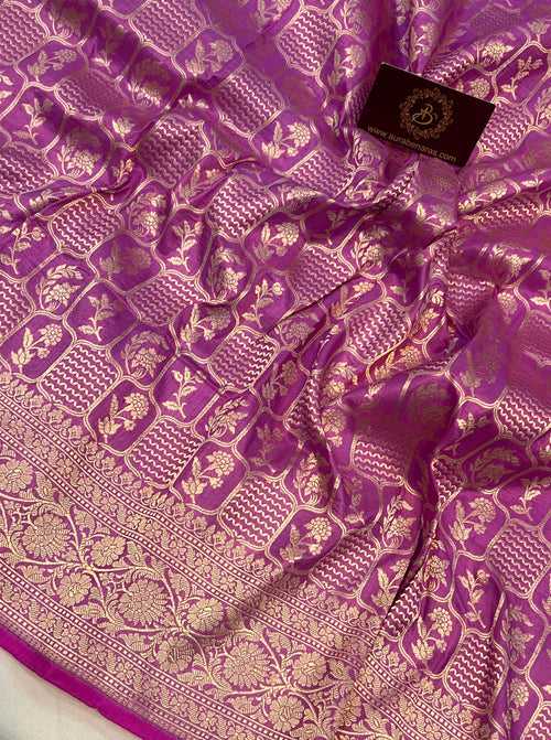 Pink Pure Banarasi Handloom Katan Silk Saree