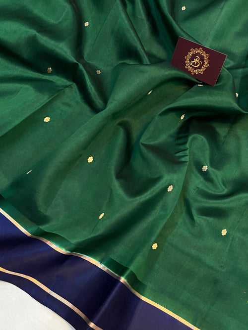 Green Pure Banarasi Handloom Silk Saree