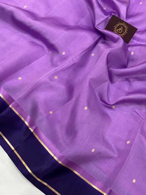 Lavender Pure Banarasi Handloom Silk Saree