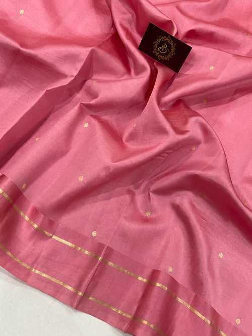 Pastel Pink Pure Banarasi Handloom Silk Saree