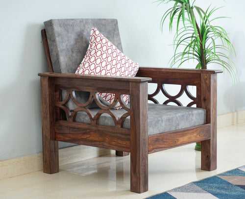 Delhi Sheesham Wood 1 Seater Sofa
