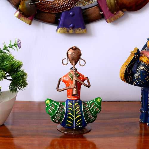 Handpainted Musician Metal Human Figurine