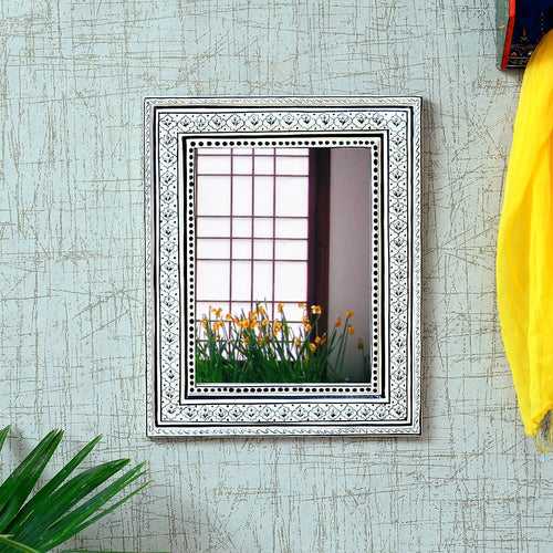 MDF 12 x 16 Inch Hand Painted Framed Rectangle Mirror