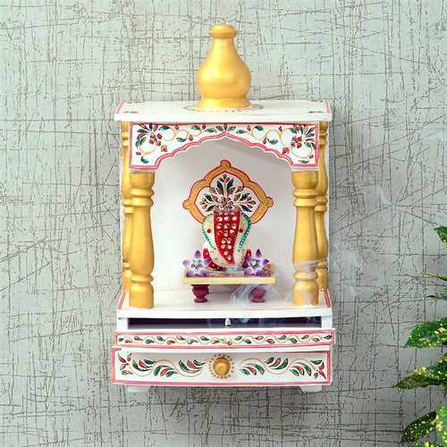 MDF Handpainted Wall Mounted Pooja Mandir