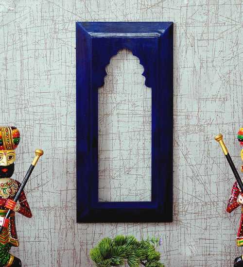 Mdf Wall Hanging Carving Frame in Blue Colour(L6*H17 Inch)