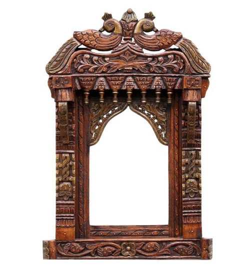 Solid Wood Jharokha in Brown Colour by Designs Craft.