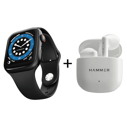 Hammer Ace 2.0 Bluetooth Smartwatch & KO Pro Truly Wireless Earbuds (Combo)