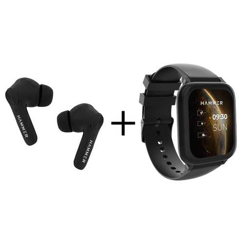 Hammer Pulse 5.0 Smartwatch Hammer Airflow 2.0 Truly Wireless Earbuds (Combo)