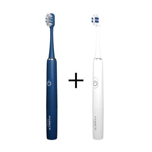 Hammer Flow 2.0 Electric Toothbrush - Combo of 2 Colors (Blue & White)