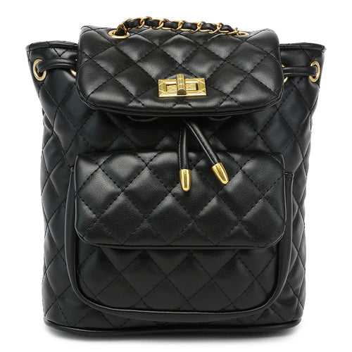 Faux Leather Bucket Backpack