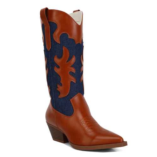 Fallon Patchwork Cowboy Boots