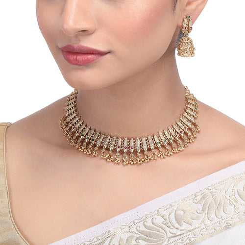 NIHIVANYA gold plated necklace set