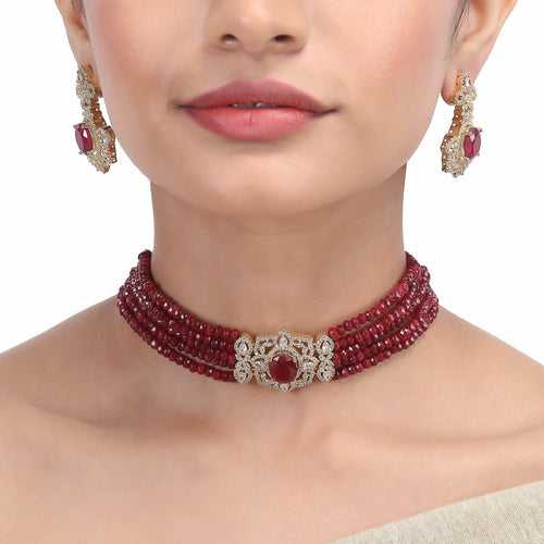 Karuna Nagma Zircon Choker  Set