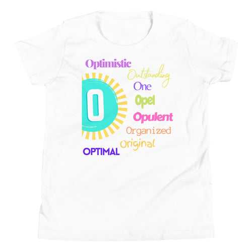 Positive words Name Letter O - Youth Short Sleeve T-Shirt