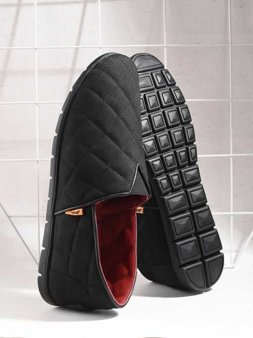 HITZ153-Men's Black Casual Slip-On Shoes
