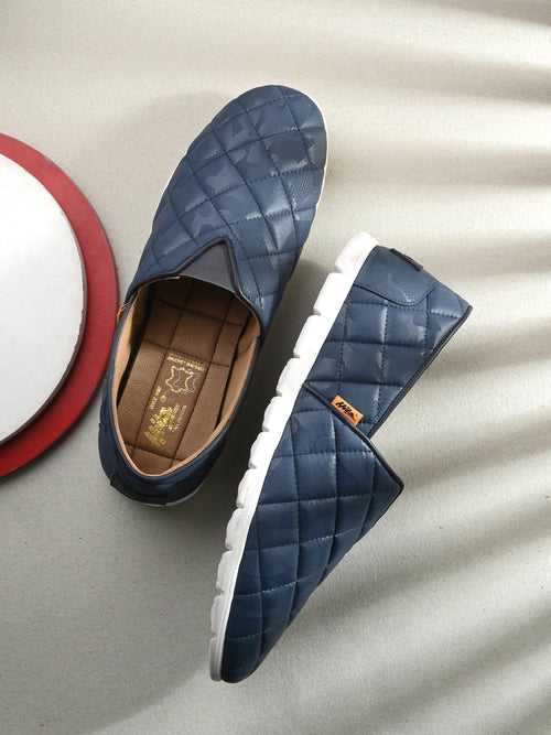 HITZ153-Men's Blue Casual Slip-On Shoes