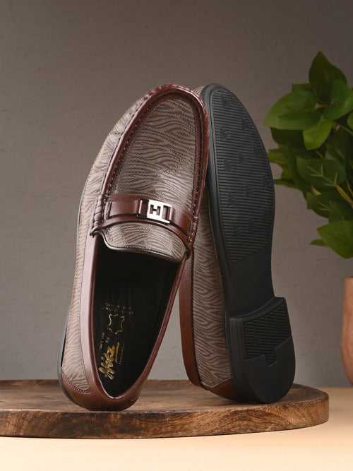 HITZ5344 Men's Brown Leather Casual Loafers