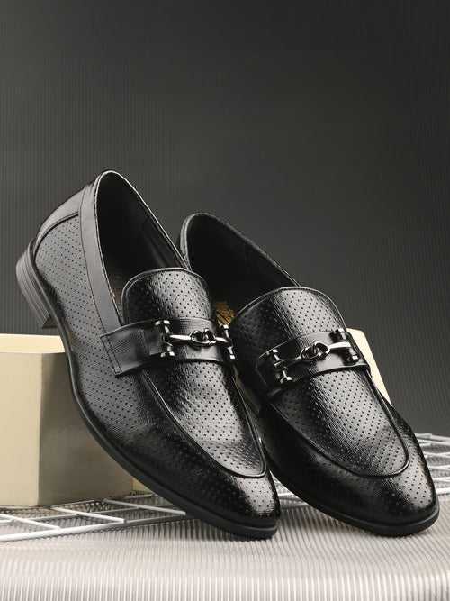 HITZ6344-Men's Black Leather Formal Shoes