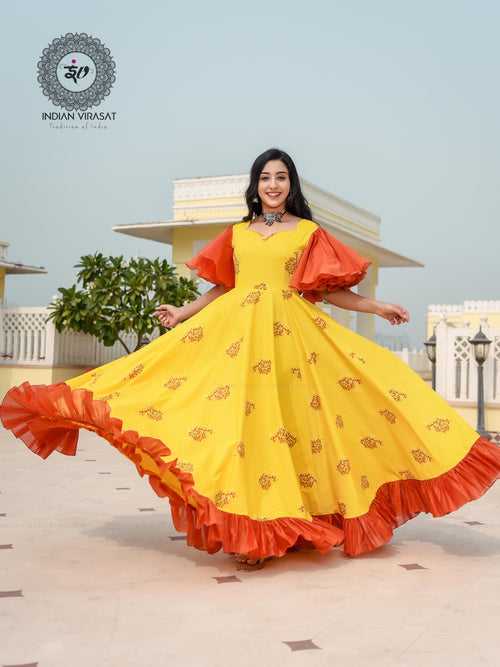 Fire Yellow Color Dress