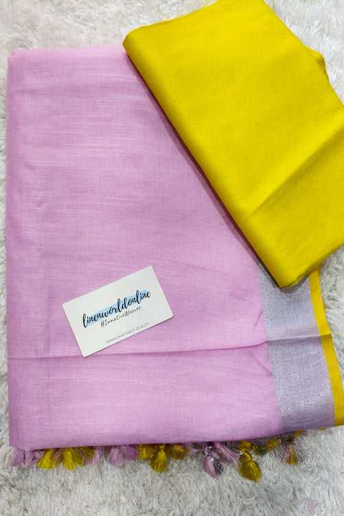 Handwoven Cotton Linen Saree