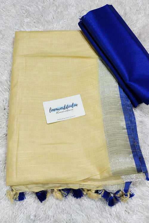Handwoven Cotton Linen Saree