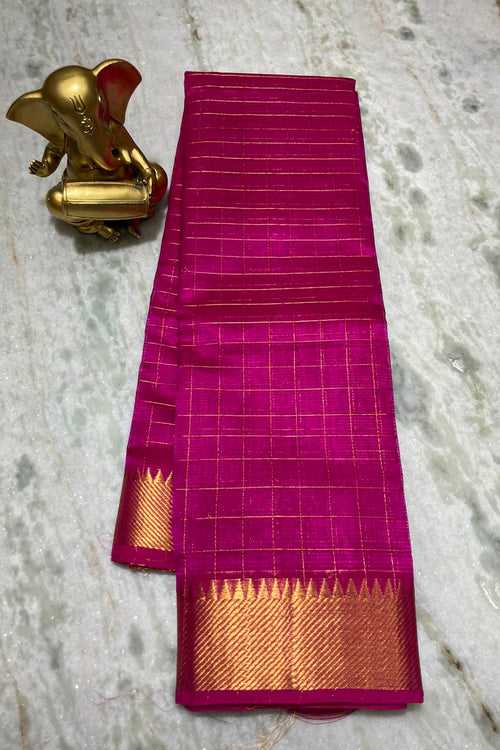 Checkered Soft Silk Saree