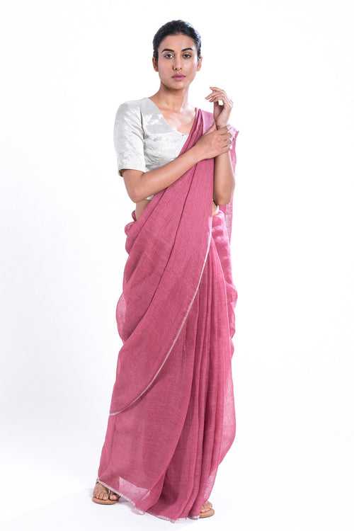 Handwoven Linen Saree