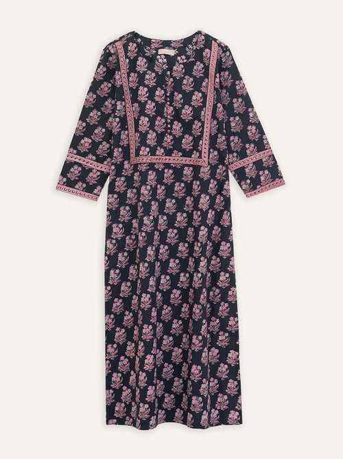 Nagma Cotton Discharge Block Printed Straight Kurta