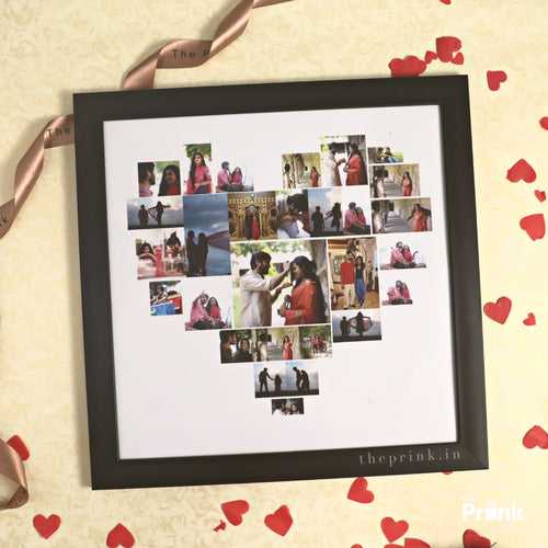 Prink Heart Collage Frame