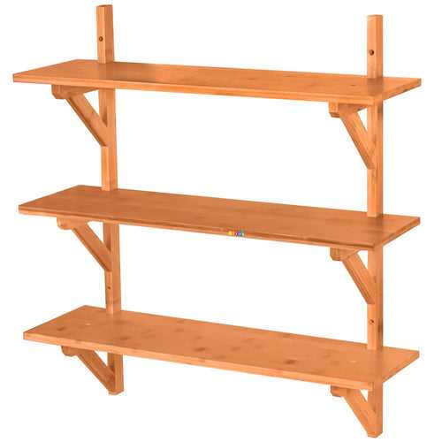 3 Tier Wooden Floating Wall Shelves Elegant Storage And Display Solution For Any Room By Miza