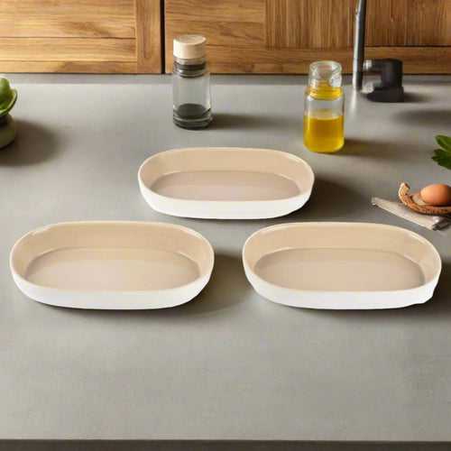 Capsule Shape Plates For Modern Serving Set Of 3 By Rena