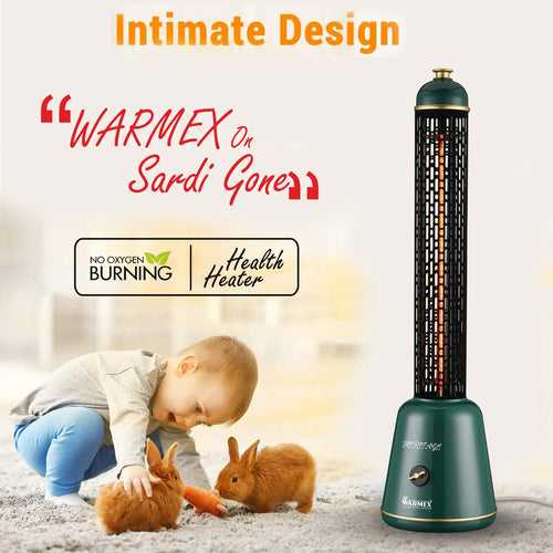 Electric Carbon Fiber Room Heater HERITAGE With Golden Carbon Tube And 360 Heating Function By Warmex