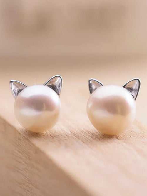 Pearl Cat Ear Studs