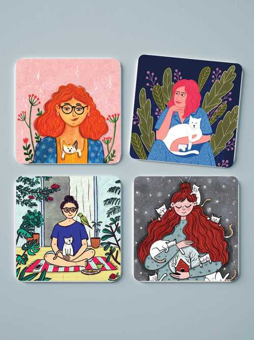 Crazy Cat Lady - Set of 4 Coasters