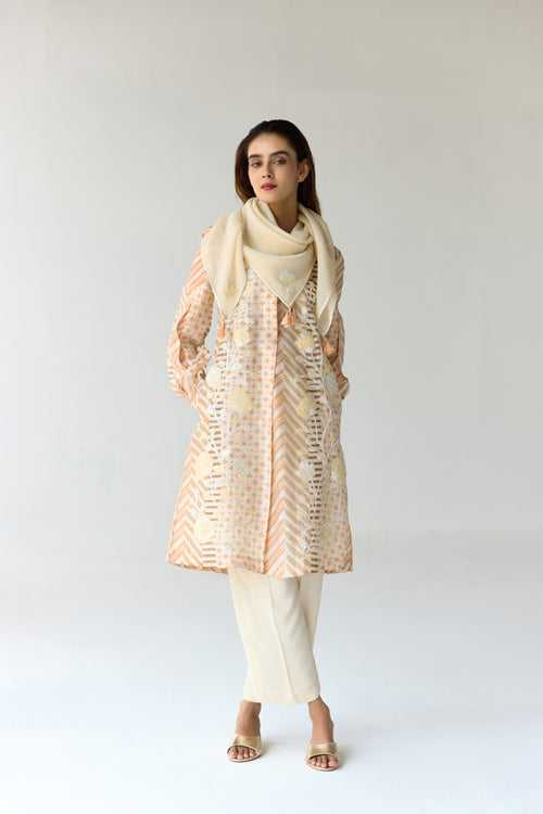 Almond White Kurta Set.