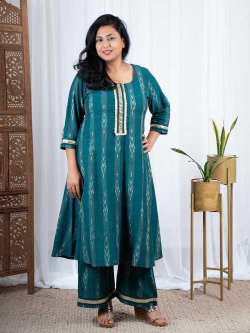 Vibha Green Ikkat Cotton Co-ord Set