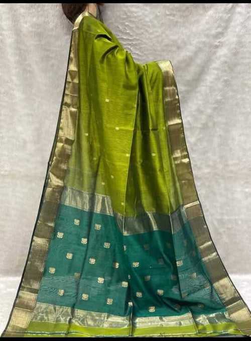 Maheshwari Green color Festival Edition Saree