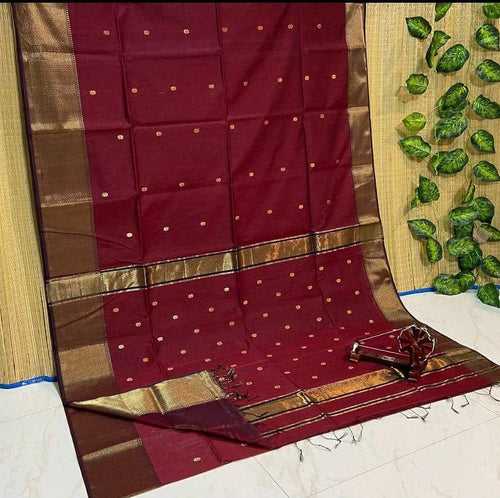 Maheshwari Handloom Zari Border Buti saree