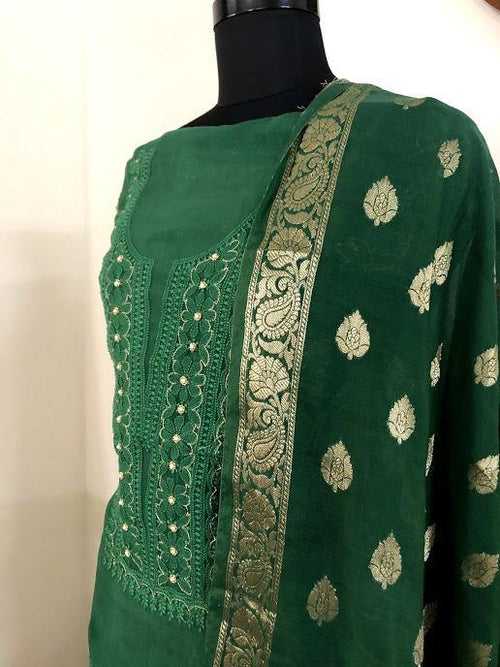 Organza Beads and Mukaish Chikankari Suit