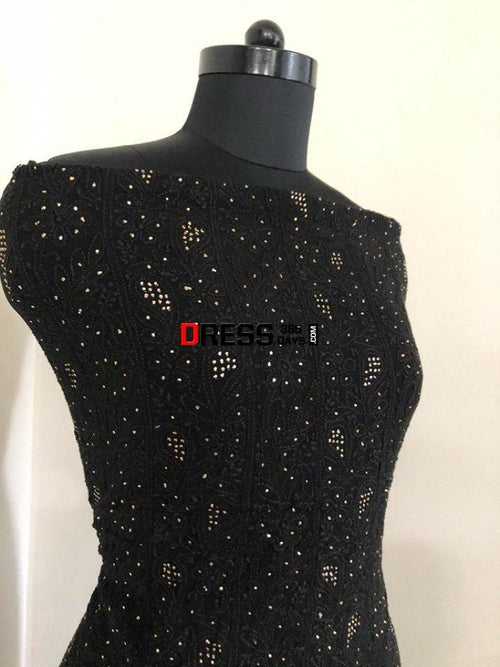 Black Mukaish Chikankari Suit