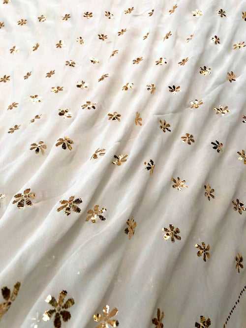 Running Fabric- Pure Georgette All Over Mukaish (4 metres)