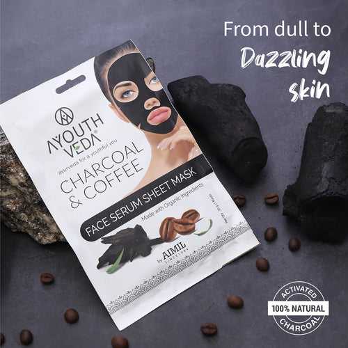 Charcoal & Coffee Face Serum Sheet Mask With Coffee & Mint (Net Qty- 20g)