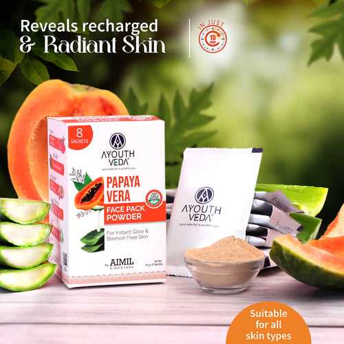 Papaya Vera Face Pack Powder For Instant Glow 80g