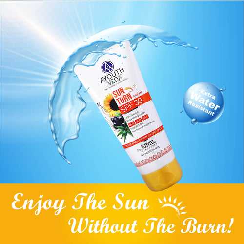 Ayouthveda Sun Turn Cream SPF 30 With UVA , UVB & PA+ Protection ( Net Qty-100g )