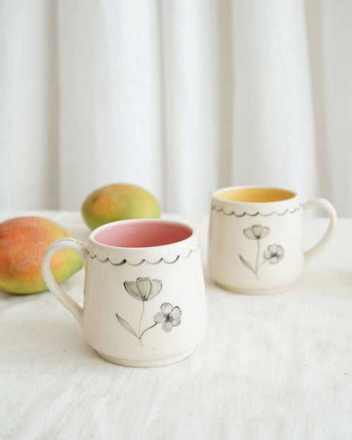 Aurelia Teacups, Pink & Mustard ( Set of 2)